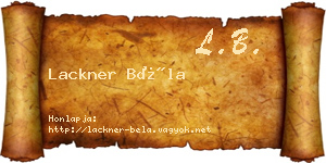Lackner Béla névjegykártya