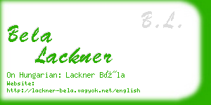 bela lackner business card